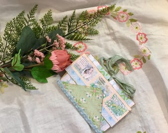 Colourful Mini Junk Journal with Envelopes, Vintage Book Pages and Tags - Handmade journal for Spring and Summer Journaling - Memories