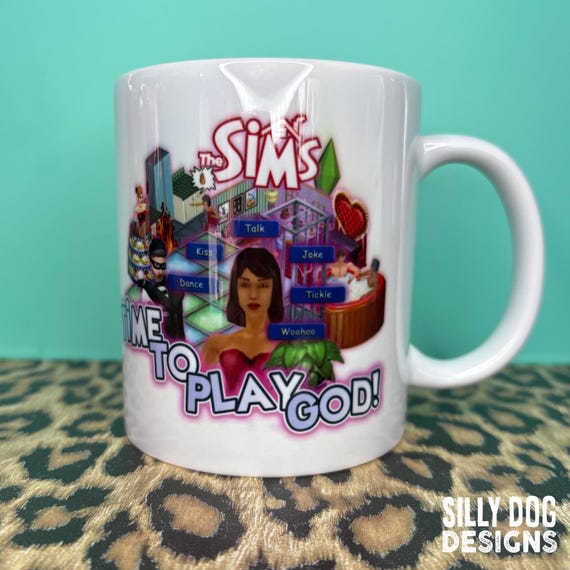 Sims Nostalgia Gift: "Time to Play God" Mug, Coaster, Tote & More