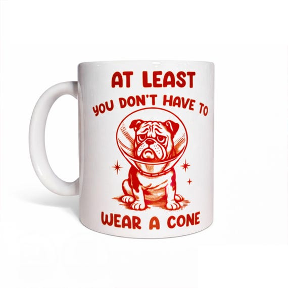 Funny Get Well Mug – "Wear a Cone" Pet Design, Recovery Gift