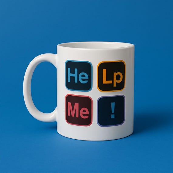 graphic designer gift, help me double side printed 11oz mug, novelty gift