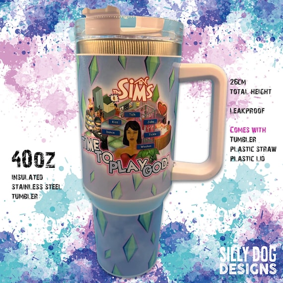 The Sims Tumbler, Time to Play God, Stainless Steel 40oz