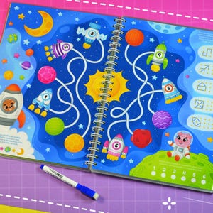 Printable Wipe Clean Book, Dry Erase Worksheets, Busybook, Quiet Book ...