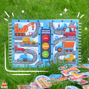 カークラフトワークショップ、印刷可能なゲーム、カービィブック、交通機関のワークシート、車両学習バインダー、動くもの、組み立てセット
