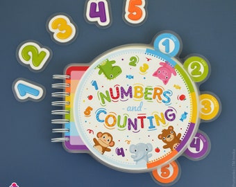 Learning to Count, Printable Busy Book, Quiet Book, Counting for Kindergarten, Learn Numbers, Sorting, Numbers Worksheets, Velcro Activity