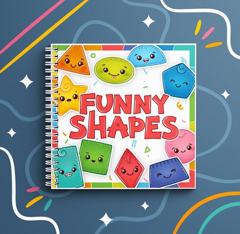Shape Matching Printable Busy Book, Activity for Toddlers, Geometric Shapes Game, Preschool Worksheet, Learning Binder, Velcro, Quiet book image 1