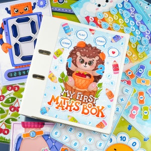 数学ビジーブック印刷可能バンドル、数学アクティビティワークブック、幼稚園ワークシート、ファイルフォルダー、静かな本、学習バインダー、幼児アクティビティ
