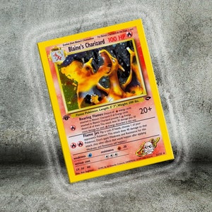 Blaine's Charizard 1ª Edição - Cartão Pokémon - feito sozinho - proxy