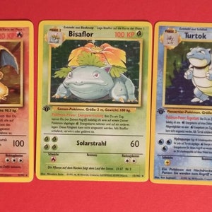 Glurak Turtok Bisaflor Set Pokemon Karte proxy 1. Edition Base set selfmade aus Deutschland !
