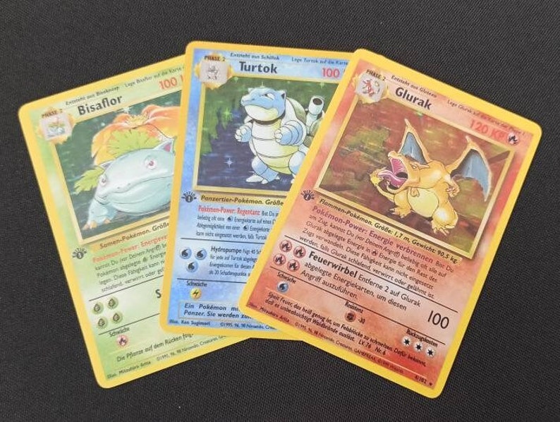 Glurak Turtok Bisaflor Set Pokemon Map Proxy 1st Edition Base - Etsy UK
