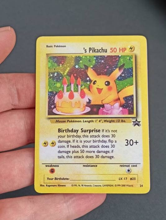 Pikachu Birthday Card Pokemon Card Selfmade Proxy - Etsy