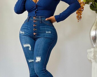 Back Zipper Jeans - Etsy