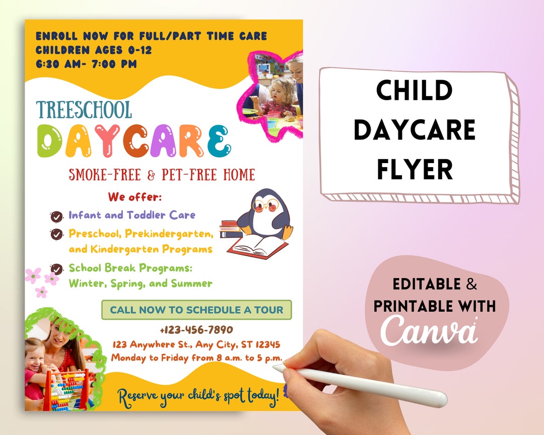 Daily Daycare Schedule, Perfect for Daycare, Home Daycare or Children ...