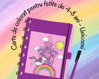 Carte de colorat pentru fetite cu vârste între 4 și 8 ani, O colecție frumoasă - 20 de ilustrații cu Unicorn pentru ore de distracție!