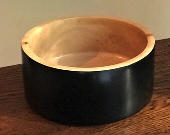 River Birch Bowl with India Ink and Lacquer Finish