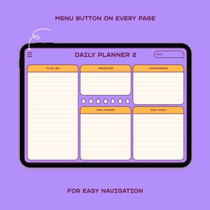 Undated Retro Life Planner with Hyperlinks | Digital Planner for iPad, Goodnotes, Notability | Template Digital Planner | 2021 Calendar image 5