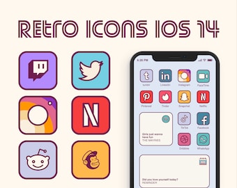 Retro Groovy Icons Home Screen iOS 14
