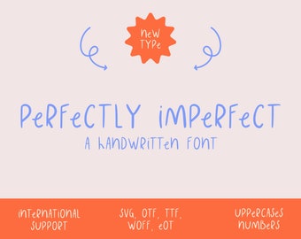 Perfekt Unvollkommene große & niedliche handschriftliche Schrift
