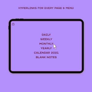 Undated Retro Life Planner with Hyperlinks | Digital Planner for iPad, Goodnotes, Notability | Template Digital Planner | 2021 Calendar image 3
