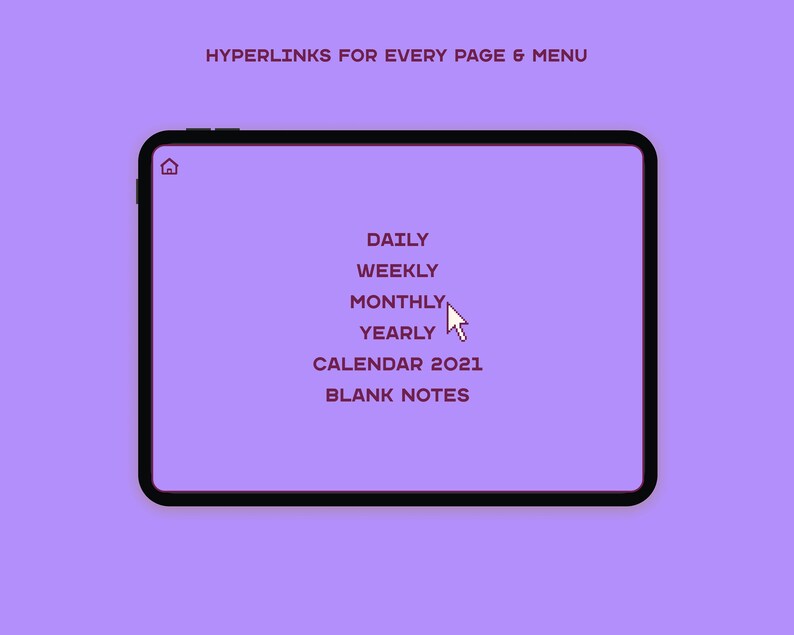 Undated Retro Life Planner with Hyperlinks | Digital Planner for iPad, Goodnotes, Notability | Template Digital Planner | 2021 Calendar image 3