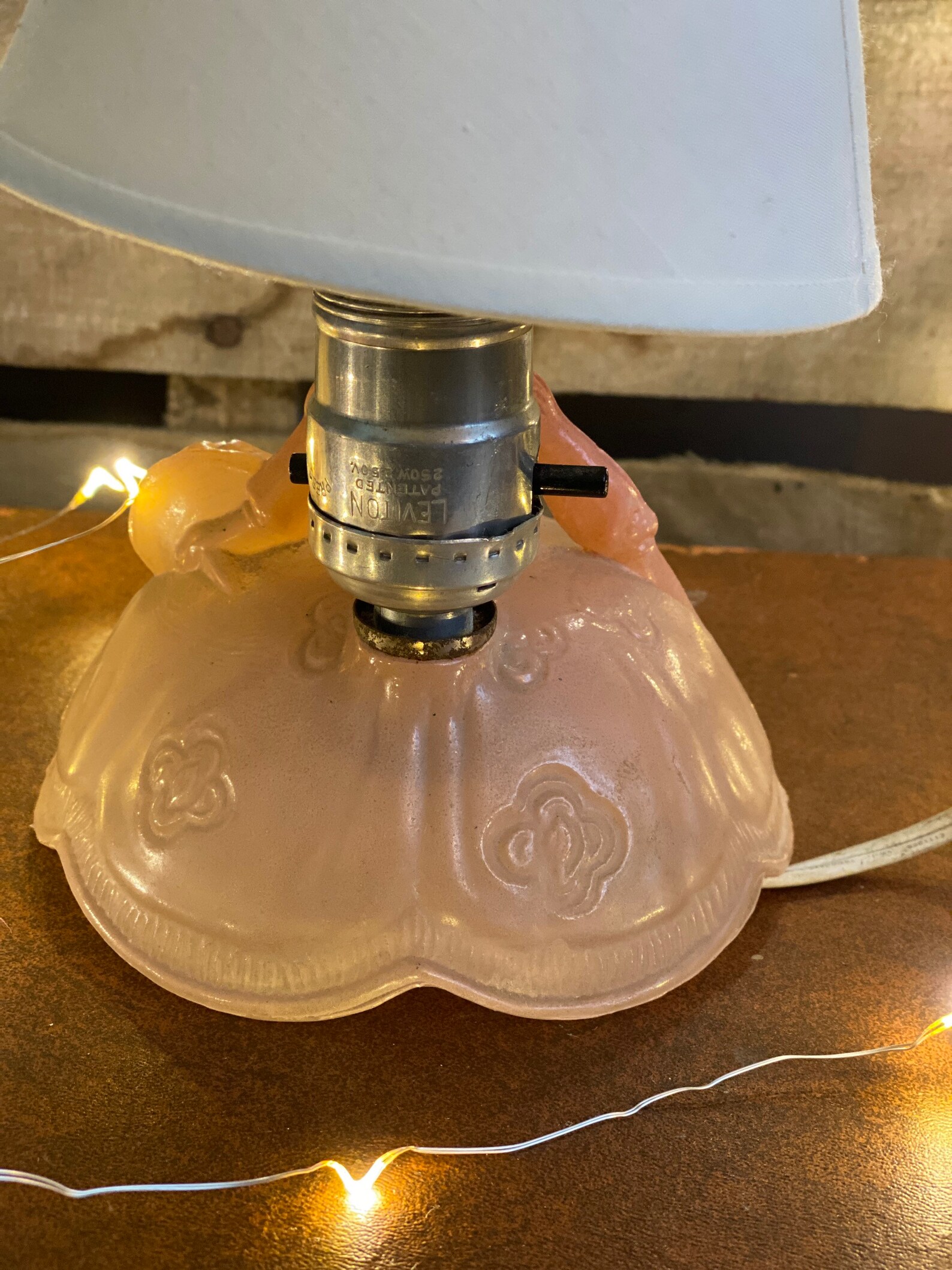 Vintage Pink Glass Victorian Lady Lamp Etsy