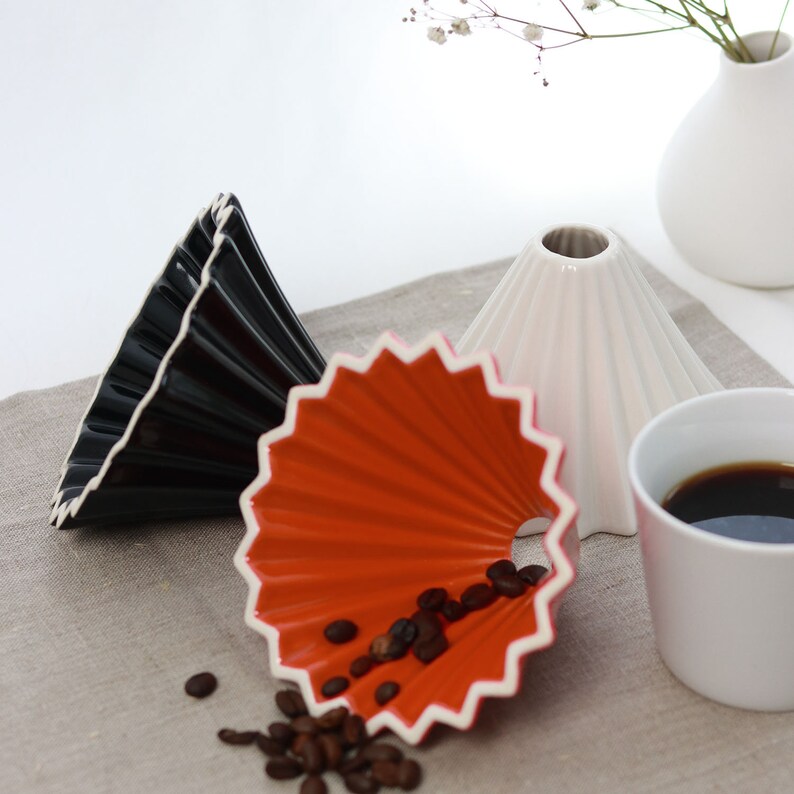 Keramik Kaffee-Handfilter Halter, Handmade 200gr, 8cm x 12cmØ Pastellblau Bild 8