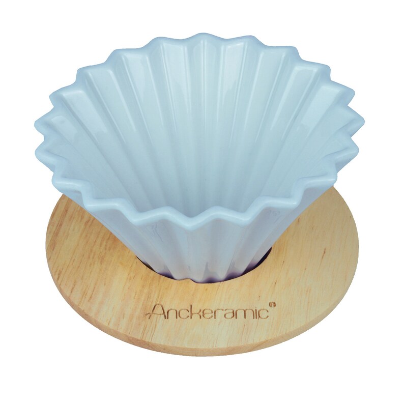 Keramik Kaffee-Handfilter Halter, Handmade 200gr, 8cm x 12cmØ Pastellblau Bild 1
