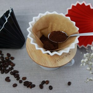 Keramik Kaffee-Handfilter Halter, Handmade 200gr, 8cm x 12cmØ Pastellblau Bild 9