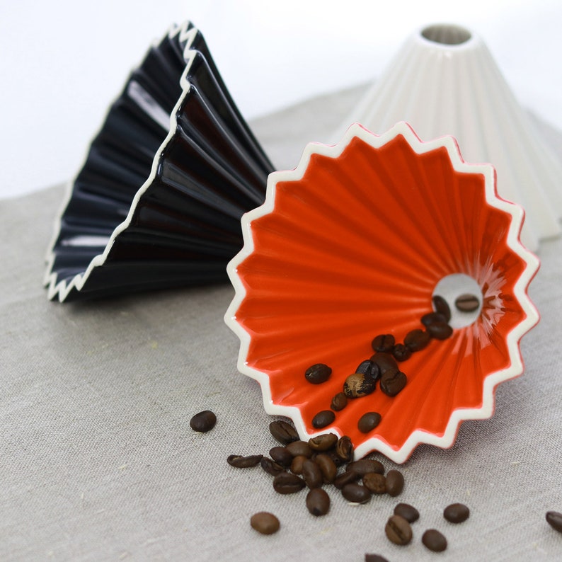 Keramik Kaffee-Handfilter Halter, Handmade 200gr, 8cm x 12cmØ Pastellblau Bild 5