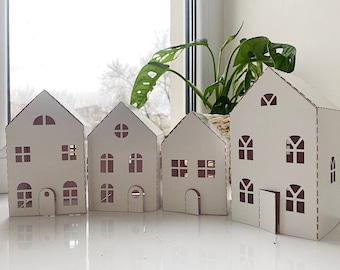 Christmas Paper House SVG – 3D Village Cricut (Digital Download)