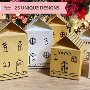 DIY Advent calendar download / Christmas Village House Printable