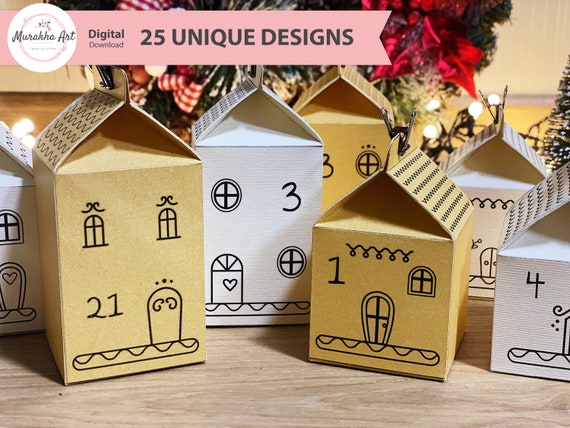 DIY Advent Calendar Download / Christmas Village House Printable - Etsy