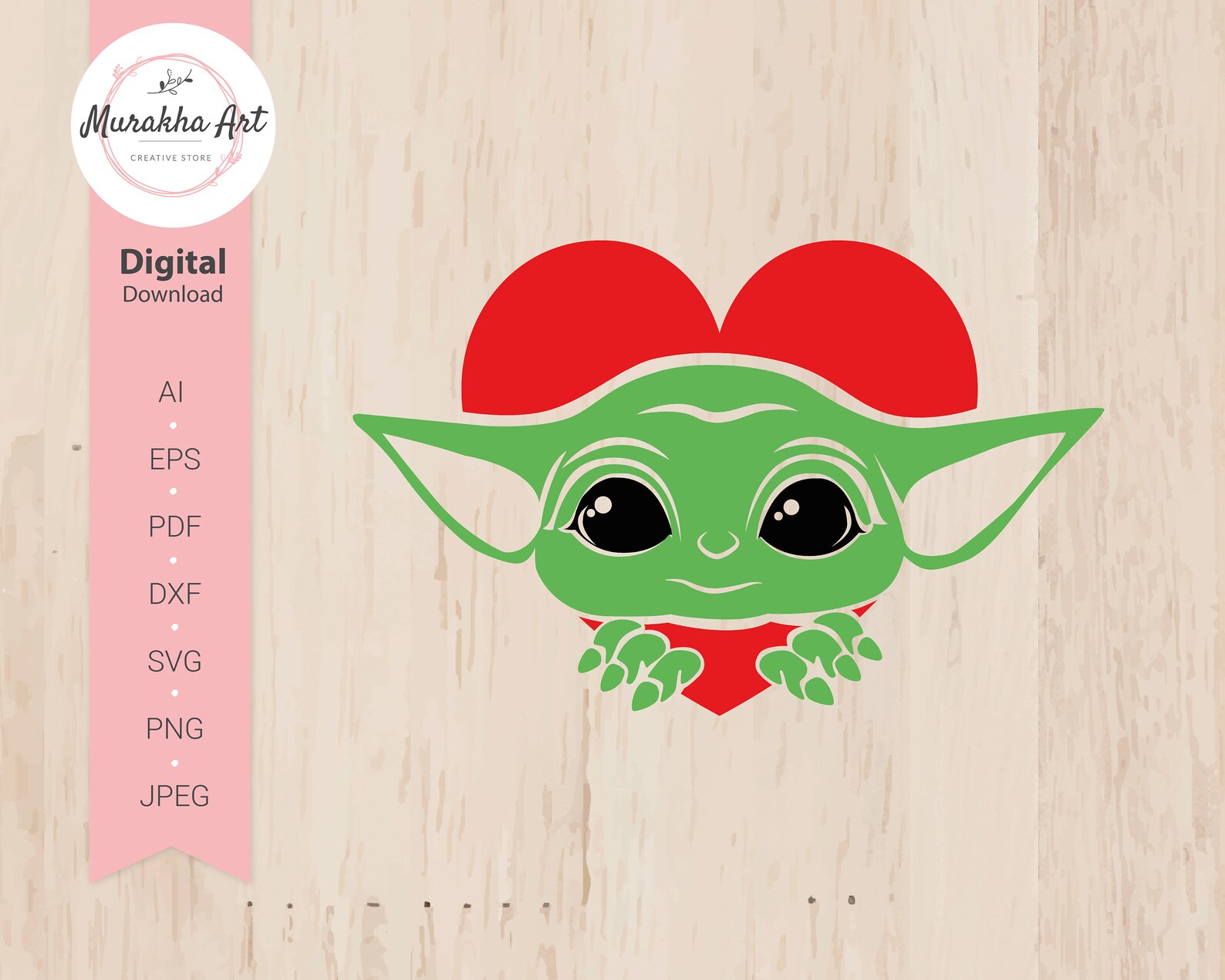 Baby Yoda Valentine svg Valentine day baby yoda svg cricut | Etsy