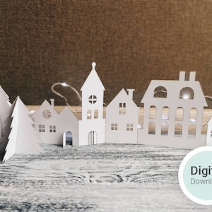 Christmas village svg - Christmas town svg - cricut, cut files