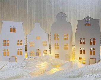 Weihnachtsdorf SVG / Papierhaus Dekoration / Cricut