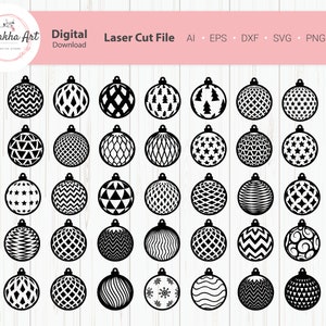 Christmas balls svg  - Christmas tree ornaments svg bundle  for cricut, laser cut file