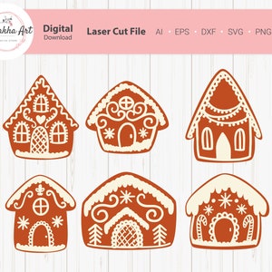 Gingerbread House Bundle SVG - Tiered Tray - Gingerbread Cookie, cricut, cut files