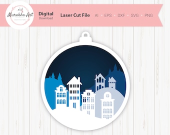 3D Christmas ornament svg - Christmas village svg - cricut, cut files