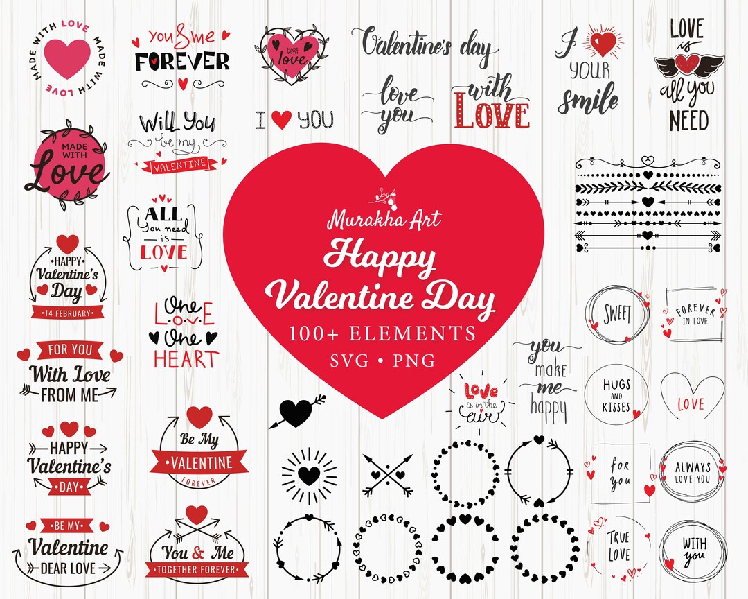 Valentines Svg Bundle, Hearts Svg, Love Svg, Valentines Day Svg for ...