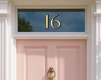 Elegant Gold Foil Numbers | Fanlight Door Decal | Affordable Luxe | Budget Friendly | New Home Decor | Easy Apply, Weatherproof