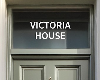 Premium White House Name Fanlight Sign, Transom House Name, Modern Style House Names, House Name Decal Sticker