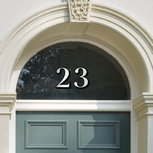 Silver Fanlight Transom House Door Number, Victorian Style House Number, Gold Leaf Effect, Silver, Rose Gold, Housewarming Gift