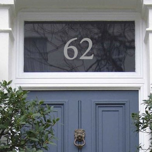 Traditional SQUARE House Door Number Victorian Fanlight Sticker Etched PG114 Traditional SQUARE House Door Number Victorian Fanlight Sticker Etched PG114