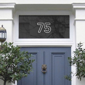 Premium White Fanlight Door Number, Neon Style Transom House Number, Stylish Fanlight House Number, Front Door Number, Housewarming Gift