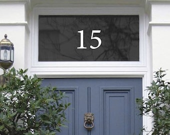 Personalised White Modern Fanlight Door Number, House Number, Victorian Sticker, Victorian Style Fanlight House Number, Front Door Number