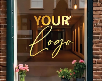 Custom Gold Leaf Window Sticker, your own logo or shop name, Business Logo