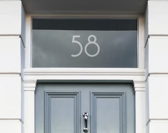 Premium Frosted Original Fanlight Door Numbers, Etched Glass Numbers, Etched Decal for Glass, Front Door Numbers, Frosted Numbers for Window