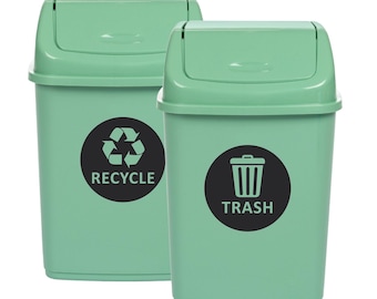 Recycling Bin Labels: Waterproof Sorting Stickers, Set of 2