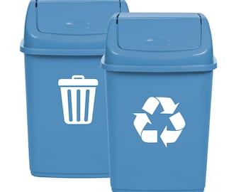 Recycling Bin Labels: Waterproof Sorting Stickers, Set of 2