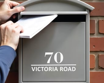 Personalised Mailbox Number and Address Decal, Permanent Decal Transfer, House Number Sign, Custom Letterbox Sticker, Traditional Decal Sign