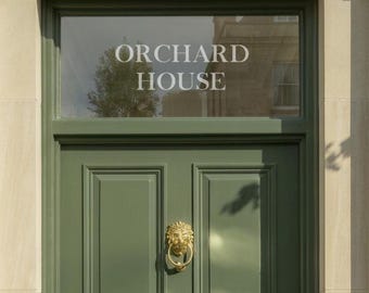 Premium Frosted House Name Fanlight Sign, Transom House Name, Victorian Style House Name, House Name Decal Sticker, Frosted Etched Effect